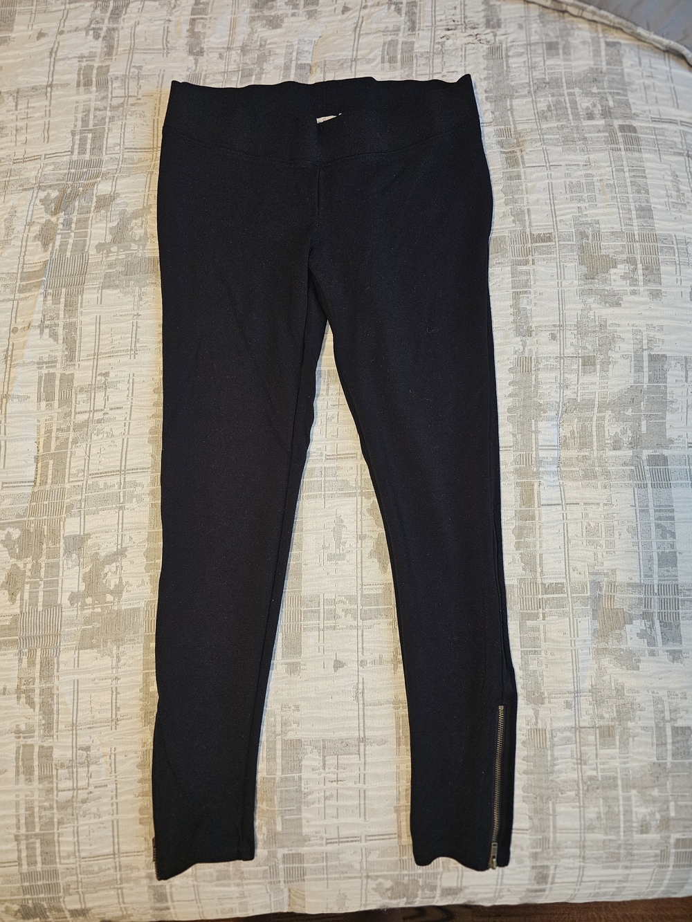 American Rag Cie Black Ankle Zip Stretch Leggings Women's Size Small